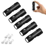 KunHe Small Rechargeable Flashlights Mini LED Pocket Flashlight Battery 5 Pack