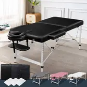 ALFORDSON Massage Table 2 Fold 55/75cm Foldable Portable Bed Aluminium Spa