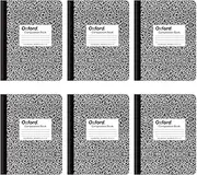 Oxford Composition Notebooks, School Supplies, Notebooks for School, Comp Book for School and Office, Journal, College Ruled Paper, 9-3/4 x 7-1/2 Inches, 100 Sheets, Black, 6 Pack (63767)