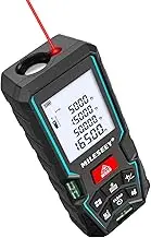 Laser Measure,MiLESEEY 50m Laser Measurement Tool with 2 Bubble Levels, ±1/16inch Accuracy, M/in/Ft Unit Switching, Backlit LCD and Pythagorean Mode, Measure Distance, Area and Volume