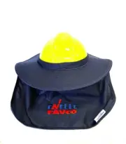 Favelle Favco Embroidery Hard Hat Brim Visor with Neck Flap (NAVY BLUE)