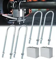 Lupar Universal Leaf Spring Lowering Block Kit, Heavy Duty Steel Lowering Block Kit, 4 Inch