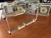 BEST QUALITY !! Acrylic 100 Bank Note BEP Currency Display $$ Case Money Holder