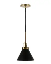 Abraham + Ivy Zeno Blackened Bronze Metal Pendant With Brass Accents