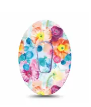 ExpressionMed Watercolour Poppies Dexcom G6 Tape and Sticker