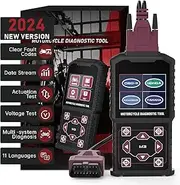 Motorcycle Diagnostic Tool OBD2 Motorcycle Fault Code Reader Motorcycle Code Reader Scanner Compatible with Yamaha 2/3/4P, Kawasaki 4-6P, Honda 4P, OBDII Scan Tool