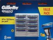 Gillette Men'S Mach3 Turbo Razor Blades Value Pack with 8 Cartridges