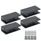 4 Pcs Adjustable Glass Shower Shelf Brackets Clamp Holder for 6-10mm Glass