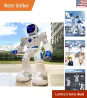 Blue Programmable RC Robot with Dance, Music & 200 Movements - Kids Edition