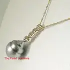 Baroque Tahitian Pearl Solid 14kt Yellow Gold & Diamond Heart Bale Pendant TPJ