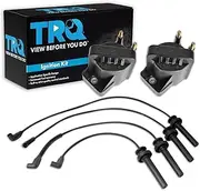 TRQ Ignition Coils Spark Plug Wires Kit Compatible with 1994-2002 Saturn SC2 SL2 1994-2001 SW2