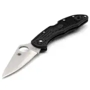 Spyderco Delica 4 - Lightweight Lockback Folding Knife - Black - VG-10 Steel