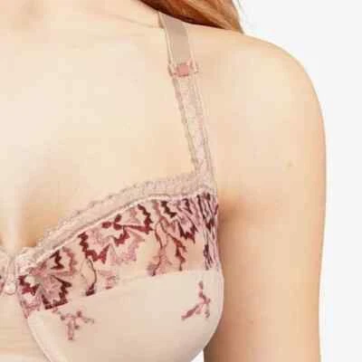 NWT Chantelle Bra 32B Every Curve Full Coverage Underwire Nude Lace C16B50-oB1