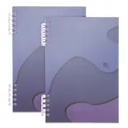 2Pcs 8"x6" Inch Spiral Notebook Refillable Meeting Graduation, Purple