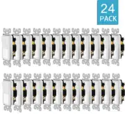 Wall Light Switch Rocker Paddle Self-Grounding Residential Commercial Grade × 24