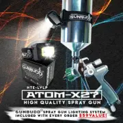 ATOM X27 LVLP Auto Spray Gun Gravity Feed 1.3/1.4 mm 2 Tip Kits w/ FREE GUNBUDD!