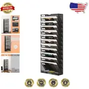 13 Tier Wall Mounted Magazine Rack - Black Mesh File Organizer for Space Saving