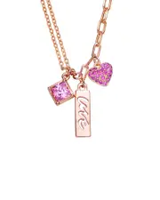 Genevive Kids 18K Rose Gold Vermeil CZ Love Necklace