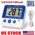 Digital Freezer/Fridge Thermometer with Magnet LED Alarm Indicator Max/Min °C/°F