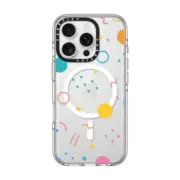 iPhone 16 Pro Clear Case MagSafe Compatible Colorful Shapes (Clear)