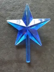 Vintage Large Blue Star Ceramic Christmas Tree Topper