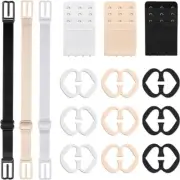 15Pcs Antislip Bra Strap Holders 3 Hook Elastic Bra Extenders Connector Clips