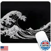 Goodsprout Black Wave of Kanagawa Square Mouse Pad, Texture Customized, Washa