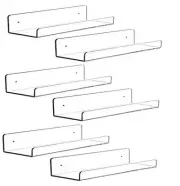 6 PCS Acrylic Invisible Floating Bookshelf for Kids Room,15 inch Modern