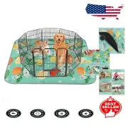 Non-Slip, Super Absorbent Green Lemon Puppy Pads - 63X63 Inch Reusable Solution