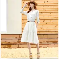 在飛比找momo購物網優惠-【IENA】浪漫透膚洋裝-附腰帶(#4274001 連身洋裝