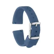 Silicone Watch Band 18mm Quick Release Watch Strap with Silver Clasp, Dark Blue
