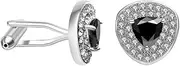 [JYHLSHBA] Cufflinks For Men 1 Pair Of Love Heart Diamond Zircon Cufflinks Men'S French Business Shirt Tuxedo Cufflinks