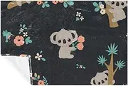 Fleece Blankets Twin Size Lightweight Fuzzy Cozy Soft Blanket for Bed, Sofa, Couch, Travel, Camping, Koala Cartoon Animal Flower Lovely