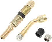 X AUTOHAUX 1 Set 135 Degree Copper Tire Valve Extension with Flexible Plastic 75mm Tire Valve Stem Extension for Car Motorcycle RV Truck Bike