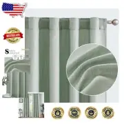 Heathered Green 90" Country Style Curtains - Light Filtering Drapes (Set of 2)