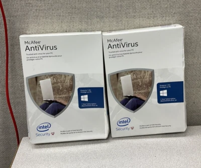 2X McAfee 2016 AntiVirus, 1PC, Key Code
