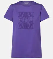 [Max Mara] Max Mara Logo embroidered cotton T-shirt UK 14 purple