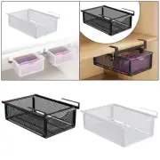 Under Shelf Pull Out Storage Basket Under Cabinet for Office Closet Cupboard