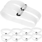 Generic 10pcs Goal Straps Strap Organizing Hook Loop Strip Cable Hook Loop Belt Cable Tie Fastener Sewing Strip Hook Loop Strap Fastener Cable Management Strap White Nylon