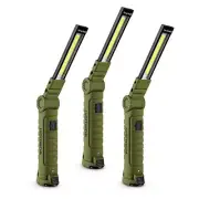 3 Pack LED COB Work Light USB Rechargeable with Magnetic Base for Workshop