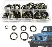 Oil Drain Plug Washer Gaskets - Leak Proof Sealing Set, Drain Plug Gaskets | Durablle Rubber Washer Assortment for Automotive Maintenance, Best Heavy Duty Vehicles and Fleet Repairs