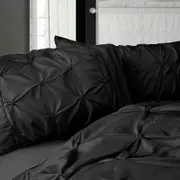 Fabric Fantastic Diamond Pintuck Premium Ultra Soft Standrad size Pillowcases 2-Pack - Black