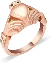 [Ydmwannx] Cremation Ring Jewelry Heart Urn Ring for Ashes Stainless Steel Ashes Ring for Human Pet Keepsake Memorial Ashes Ring for Women Men