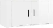 Wall Mounted TV Cabinet - High Gloss White Engineered Wood, 80x34.5x40 cm, Space-Saving Design for Living Room & Bedroom, Modern Slim TV Unit