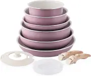 Pots and Pans Set Nonstick - YIIFEEO Kitchen Cookware Sets Detachable Handle Pot