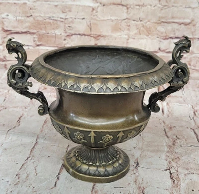 Bronze Sculpture Collectible Statue Special Patina Collectible Vase Planter Deco
