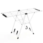CostwayClothes Drying Rack Foldable Metal Laundry Drying Rack with 18 Drying Rails-White