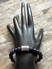 Kokopelli Lapis 7 Inch Stretch Stretchy Elastic Bead Bracelet Gift