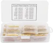 400Pcs 1/2W Resistors Kit, 16 Values 10Ohm-1Mohm Resistor Kit Carbon Resistors Set Assortment Components Kit