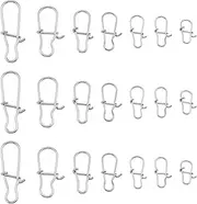 SING F LTD 140Pcs Rotating Slide Bait Hook Connectors Replacement Stainless Steel Fishing Lure Hook Connector Fishing Accessories Silver